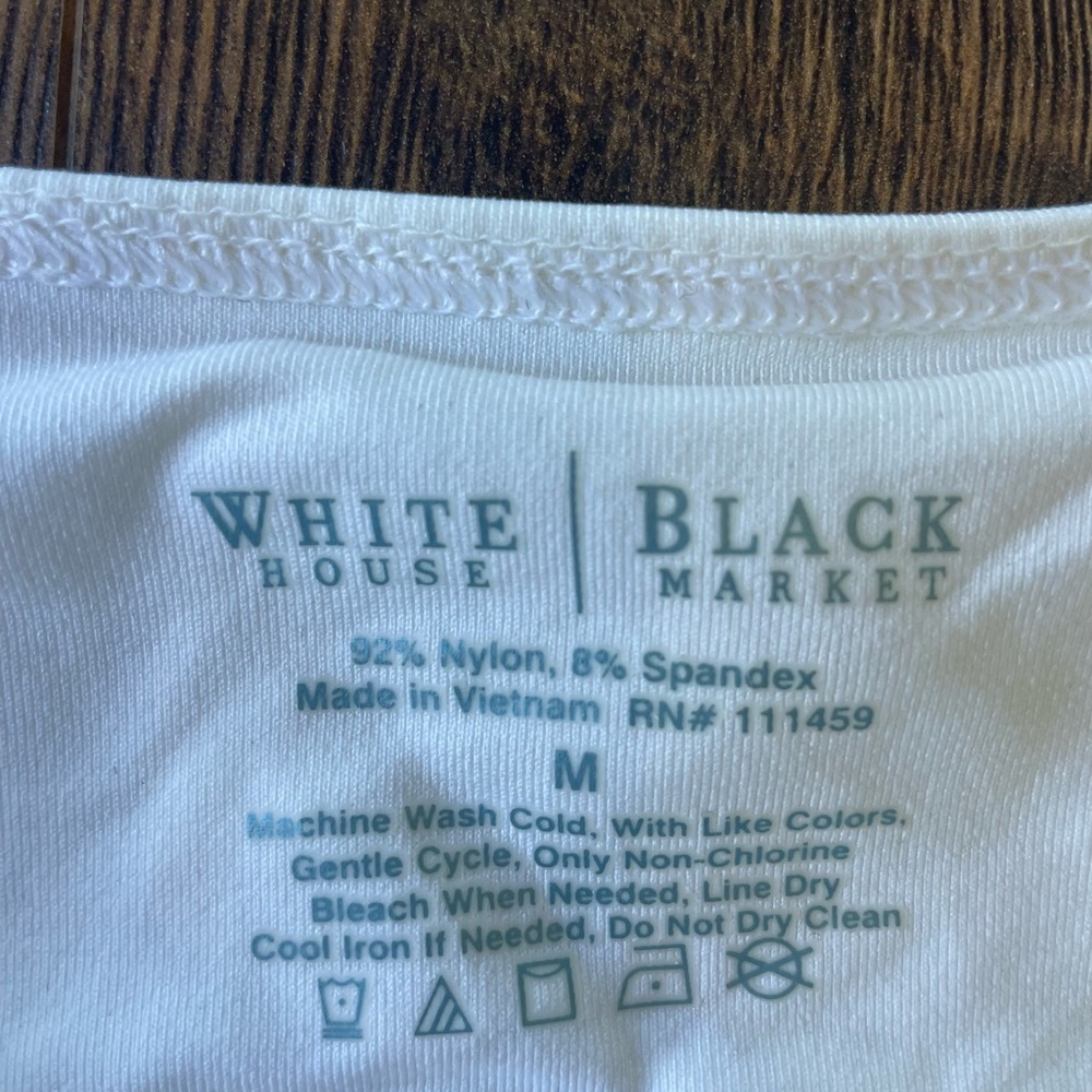White House Black Market. 2 Shirts, Size M Lined Tank and Short Sleeved Shirt - Picture 3 of 6